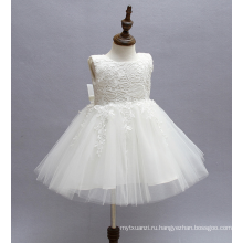 Цена по прейскуранту завода младенца платье младенца девочек цветочные пушистые детские платье белый свадебные атласные хорошее качество вечеринку одежда